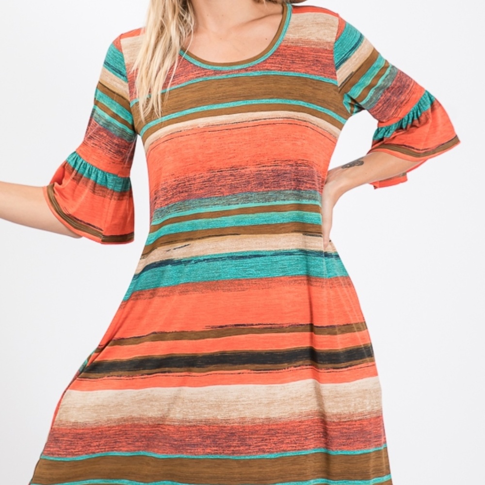 Multi Color Stripe Dress - Picture 4 of 8